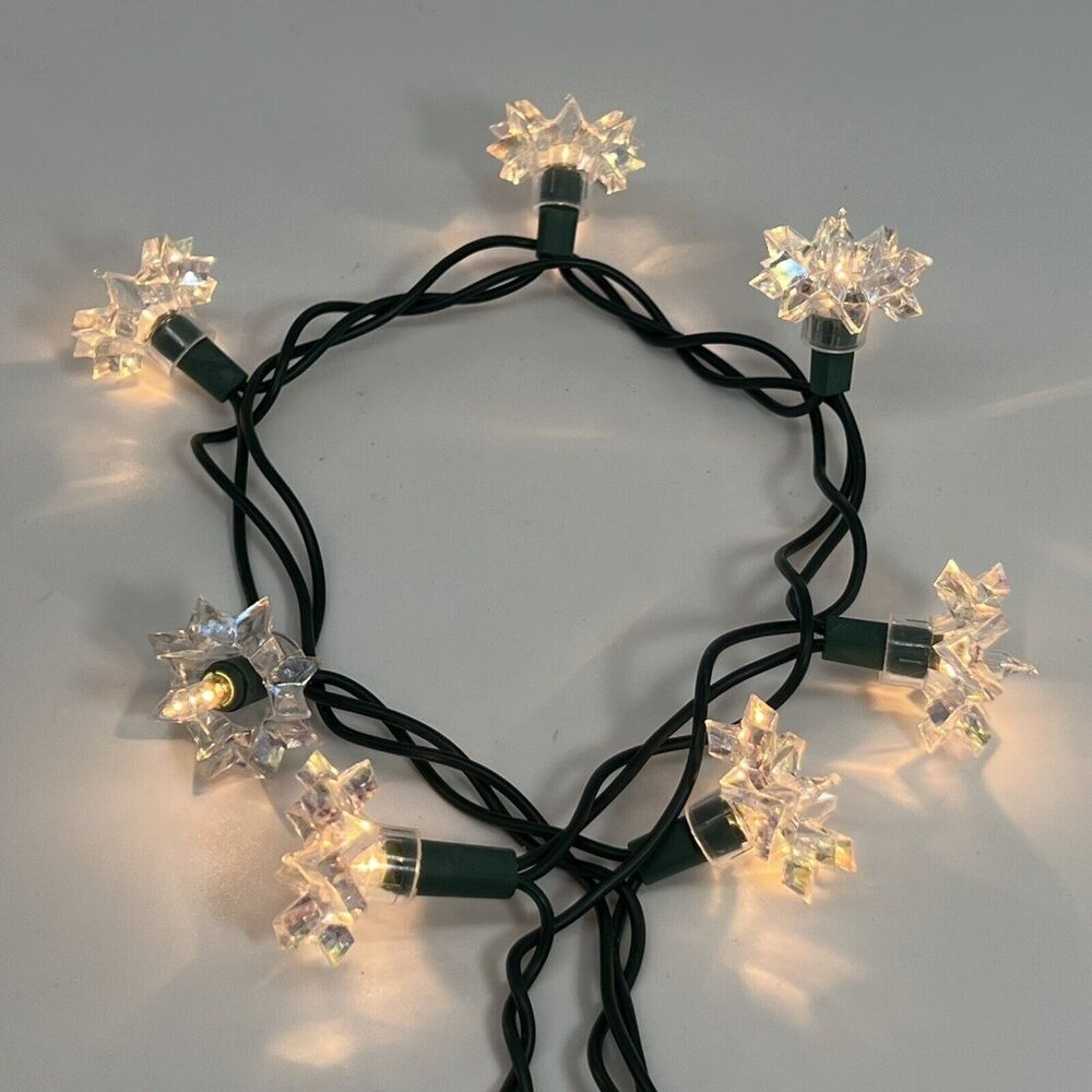 STARBURST Iridescent Clear Christmas Light Bulb Covers Reflectors Lot of 70
